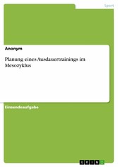 Planung eines Ausdauertrainings im Mesozyklus