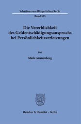 Die Vererblichkeit des Geldentschädigungsanspruchs bei Persönlichkeitsverletzungen.