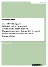 Zur Entwicklung des Fähigkeitsselbstkonzepts bei Grundschulkindern mit dem Förderschwerpunkt Lernen. Ein Vergleich zwischen inklusiven Schulen und Förderschulen