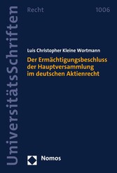 Der Ermächtigungsbeschluss der Hauptversammlung im deutschen Aktienrecht