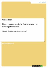 Eine ertragsteuerliche Betrachtung von Holdingstrukturen