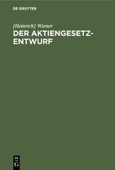 Der Aktiengesetz-Entwurf