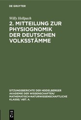 2. Mitteilung zur Physiognomik der deutschen Volksstämme