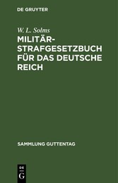 Militär-Strafgesetzbuch für das Deutsche Reich