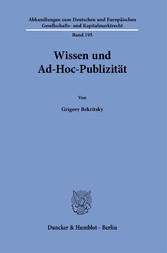 Wissen und Ad-Hoc-Publizität.