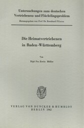 Untersuchungen zum deutschen Vertriebenen- und Flüchtlingsproblem.