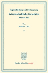 Kapitalbildung und Besteuerung.