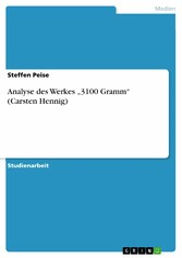 Analyse des Werkes '3100 Gramm' (Carsten Hennig)