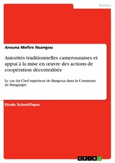 Autorités traditionnelles camerounaises et appui à la mise en ?uvre des actions de coopération décentralisée