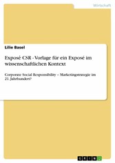 Expose? CSR - Vorlage für ein Exposé im wissenschaftlichen Kontext