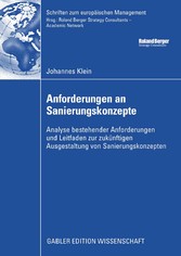 Anforderungen an Sanierungskonzepte