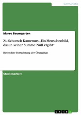 Zu Schorsch Kameruns  'Ein Menschenbild, das in seiner Summe Null ergibt'