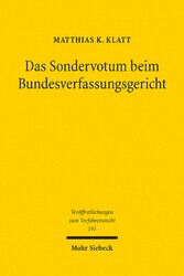 Das Sondervotum beim Bundesverfassungsgericht