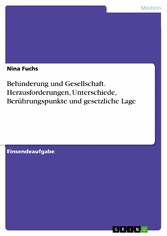 Behinderung und Gesellschaft. Herausforderungen, Unterschiede, Berührungspunkte und gesetzliche Lage