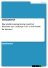 Die Anerkennungstheorie von Axel Honneth und die Frage: Gibt es Solidarität im Internet