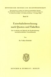 Unterhaltsberechnung nach Quoten und Tabellen.