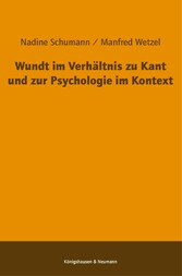 Wundt im Verhältnis zu Kant und zur Psychologie im Kontext