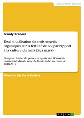 Essai d'utilisation de trois engrais organiques sur la fertilité du sol par rapport à la culture du maïs (Zea mays)