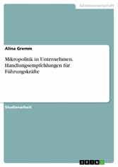 Mikropolitik in Unternehmen. Handlungsempfehlungen für Führungskräfte