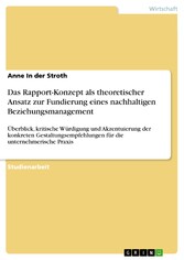 Das Rapport-Konzept als theoretischer Ansatz zur Fundierung eines nachhaltigen Beziehungsmanagement