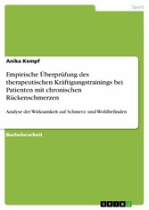 Empirische Überprüfung des therapeutischen Kräftigungstrainings bei Patienten mit chronischen Rückenschmerzen