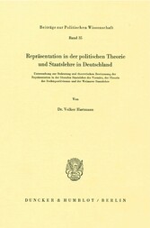 Repräsentation in der politischen Theorie und Staatslehre in Deutschland.