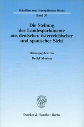 Die Stellung der Landesparlamente aus deutscher, österreichischer und spanischer Sicht.