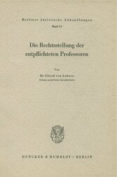 Die Rechtstellung der entpflichteten Professoren.