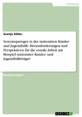 Systemsprenger in der stationären Kinder- und Jugendhilfe. Herausforderungen und Perspektiven für die soziale Arbeit am Beispiel stationärer Kinder- und Jugendhilfeträger