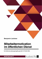 Mitarbeitermotivation im öffentlichen Dienst. Die Rolle des Leistungsentgelts gemäß § 18 TVöD (VKA)