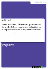 Green synthesis of silver Nanoparticles and its method development and validation by UV spectroscopy in bulk pharmaceuticals