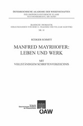 Manfred Mayrhofer: Leben und Werk