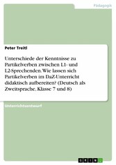 Unterschiede der Kenntnisse zu Partikelverben zwischen L1- und L2-Sprechenden. Wie lassen sich Partikelverben im DaZ-Unterricht didaktisch aufbereiten? (Deutsch als Zweitsprache, Klasse 7 und 8)