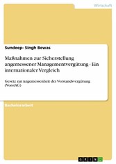 Maßnahmen zur Sicherstellung angemessener Managementvergütung - Ein internationaler Vergleich