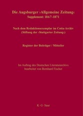 Register der Beiträger / Mitteiler