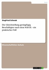 Die Gleichstellung geringfügig Beschäftigter nach dem SGB IX  - ein praktischer Fall