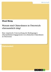 Warum sind ChinesInnen in Österreich ehrenamtlich tätig?