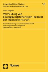 Vermeidung von Einwegkunststoffartikeln im Recht der Kreislaufwirtschaft