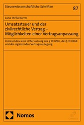 Umsatzsteuer und der zivilrechtliche Vertrag - Möglichkeiten einer Vertragsanpassung