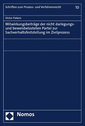 Mitwirkungsbeiträge der nicht darlegungs- und beweisbelasteten Partei zur Sachverhaltsfeststellung im Zivilprozess