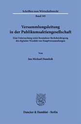 Versammlungsleitung in der Publikumsaktiengesellschaft.