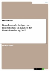 Finanzkontrolle. Analyse einer Haushaltsstelle im Rahmen der Haushaltsrechnung 2022