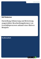 Darstellung, Erläuterung und Bewertung ausgewählter Beschreibungsformen von Geschäftsprozessen anhand eines fiktiven Beispiels