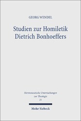 Studien zur Homiletik Dietrich Bonhoeffers