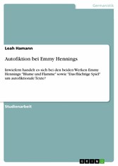 Autofiktion bei Emmy Hennings