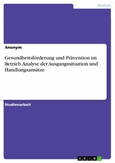 Gesundheitsförderung und Prävention im Betrieb. Analyse der Ausgangssituation und Handlungsansätze