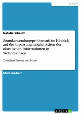 Soundanwendungsproblematik im Hinblick auf die Anpassungsmöglichkeiten der akustischen Informationen in Webpräsenzen