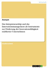 Das Intrapreneurship und das Innovationsmanagement als Instrumente zur Förderung der Innovationsfähigkeit etablierter Unternehmen