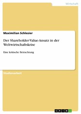 Der Shareholder-Value-Ansatz in der Weltwirtschaftskrise