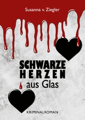 Schwarze Herzen aus Glas